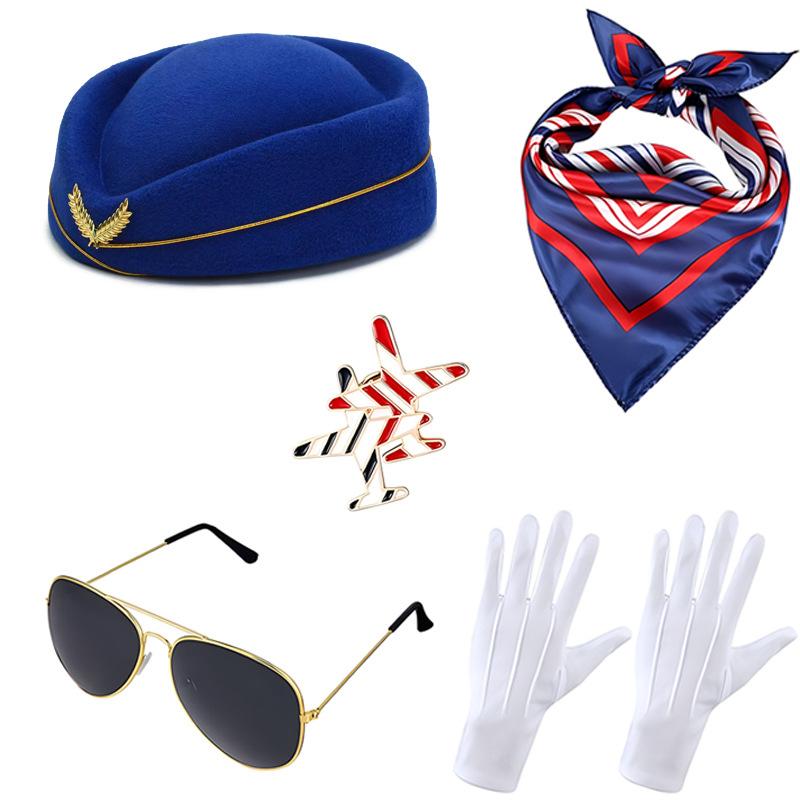 Halloween Stewardess Captain Costume Party Role Play Airline Crew Cosplay Prop Fun Essential