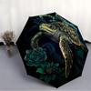 1pc Sea Turtle Flowers Automatic Open 8-Rib Windproof Umbrella, Travel & Commuting, Suitable for All Seasons
