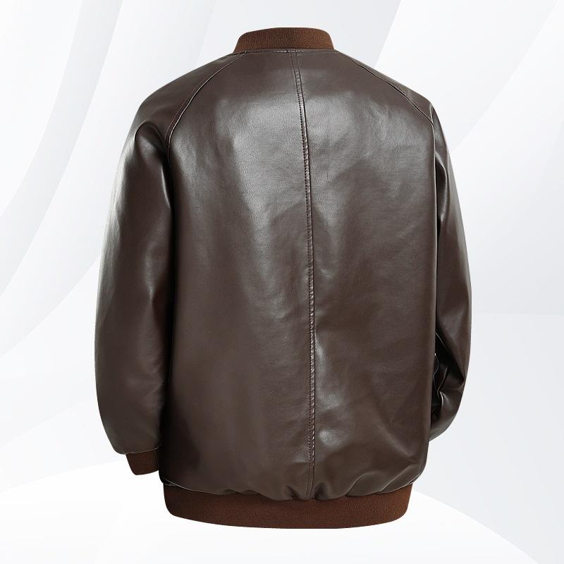 Windproof men's leather jacket autumn and winter locomotive PU stand-up collar teen m-xl large size casual men's leather jacket