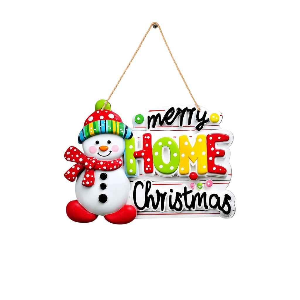 Christmas Snowman Doll Decoration Wooden Merry Christmas Wooden Sign Hanging Christmas Tree Pendant