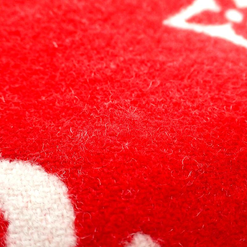 Louis Vuitton MP1890 Monogram Scarf Red/white Wool/cashmere Mens