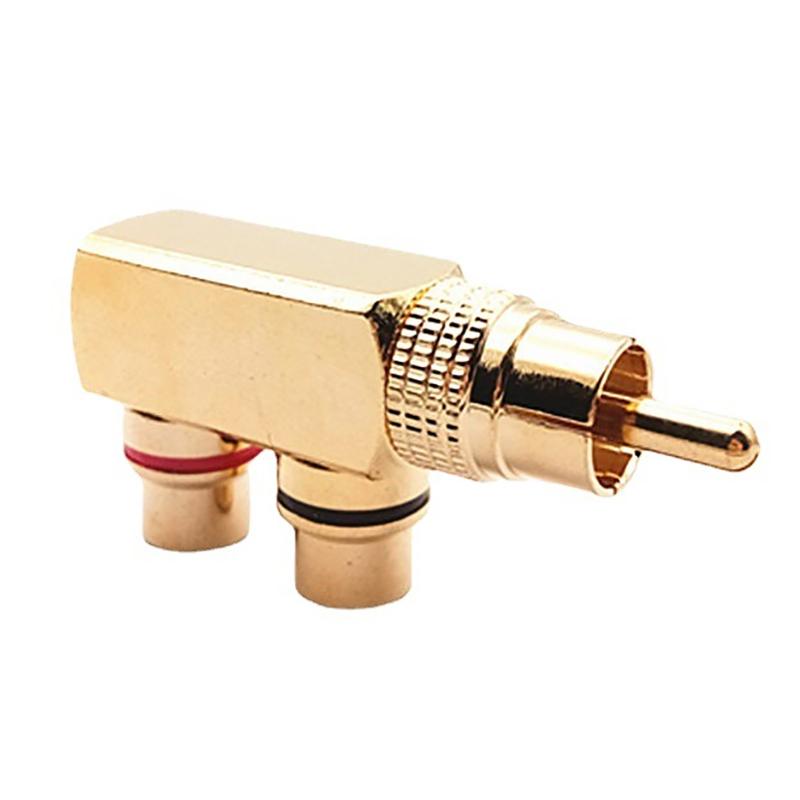 Gold Plated Av Audio Splitter Plug Rca Adapter 1 Male To 2 Female F Connector Tool
