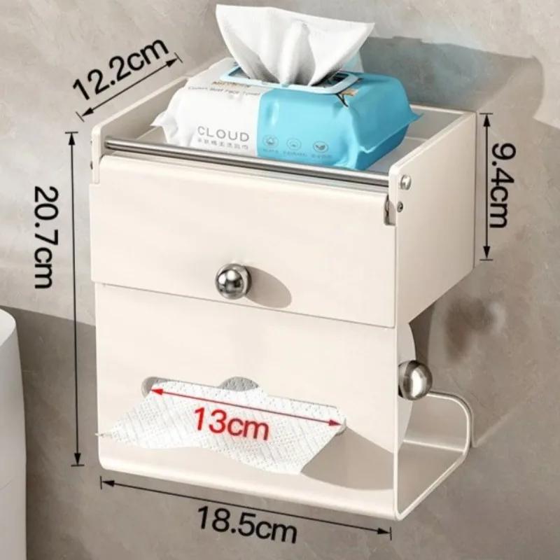 

Morden Tissue Boxes Luxury Stainless Steel Tissue Box Simple Multifunctional Toilet Storage Rack with Storage Household Supplies білий