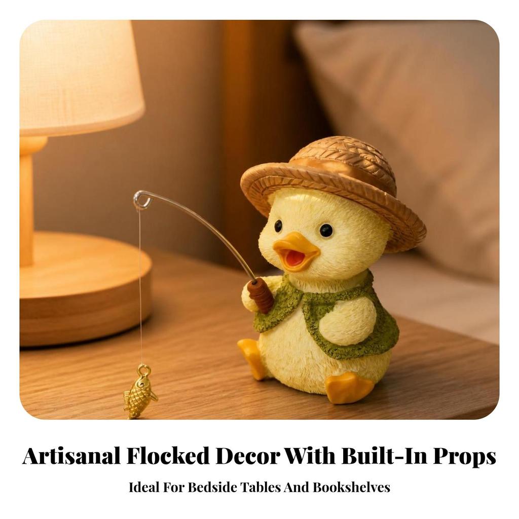 Duck Figurine with Hat Cute Statue Miniature for Tabletop
