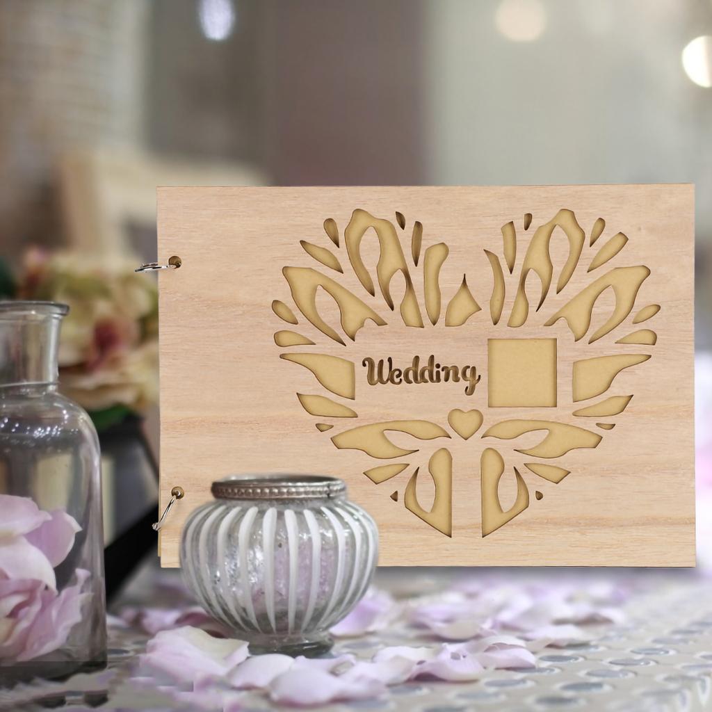 Innovative Wooden Wedding Guest Book Album Craft for Wedding Engagement Decoration