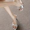 Women's Shoes 2025 Summer New High Heels Shoes  for Women Open Toe Stiletto Heel Slippers Butterfly-knot Ladies Slippers