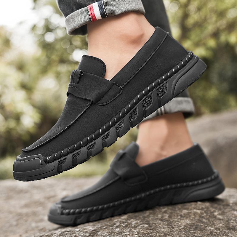 38-46 Handgefertigte Leder Herrenschuhe Lässige Spaltleder Schuhe Herren Slipper Komfortable Laufschuhe Fahrschuhe Mokassins Herren Flache Schuhe