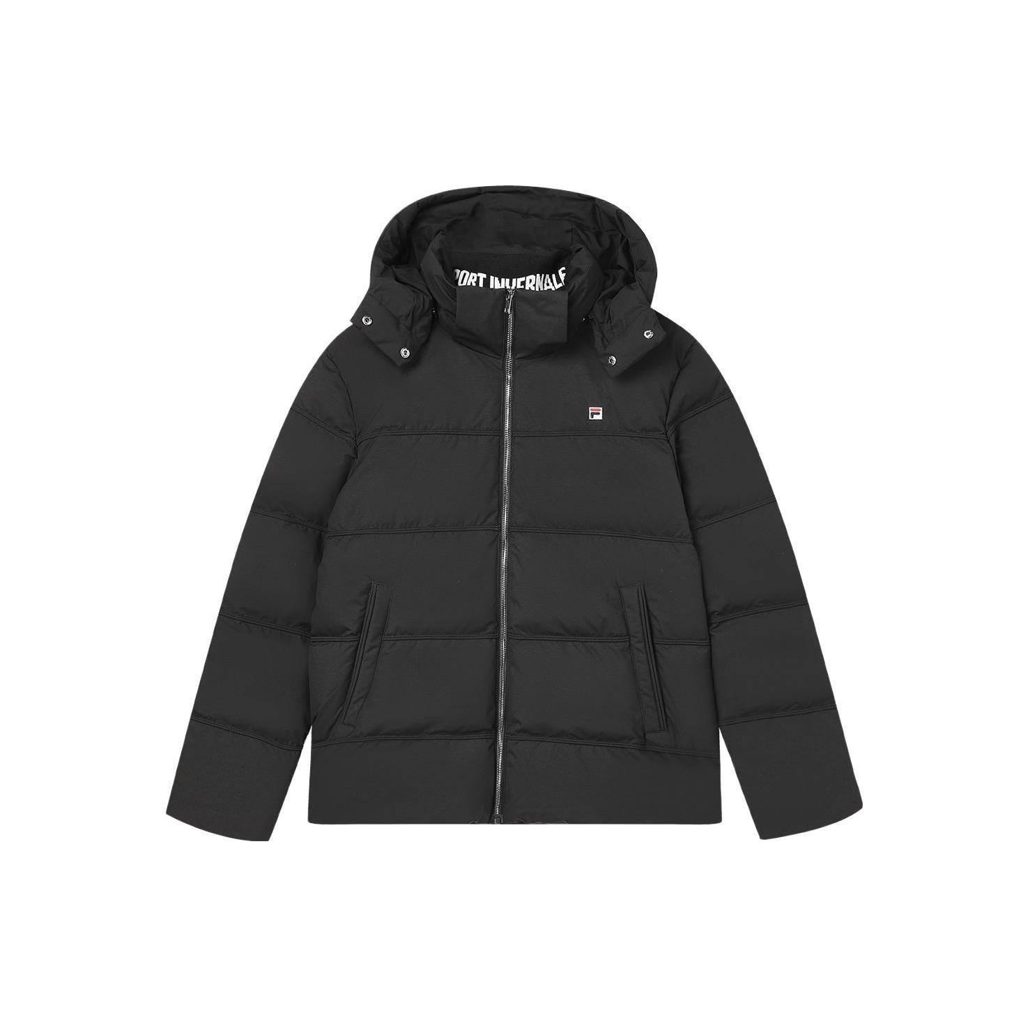 FILA Down Jackets Men s Black Hooded Moderate Down Jacket F51M348908A-BK L