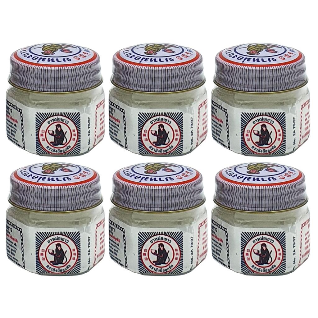 

Monkey Holding Peach White Balm, Травяной бальзам, Массажный бальзам, 18 г. х 1/3/6/12 шт. - Производство Таиланд. 18 g. x 6 pcs