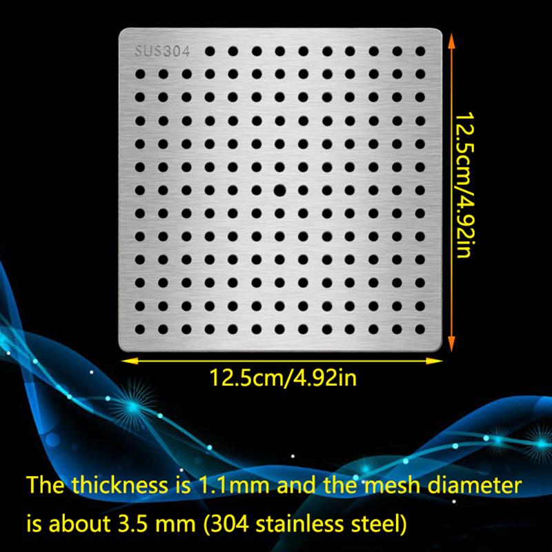 Edelstahl Bodenabläufe Netzabdeckung Quadratisches Abflussloch Dusche Haarfänger Filter Stöpsel Küche Badezimmer Beschlagteile