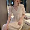 2026 Summer Trendy V-neck Lace Nursing Dress for Moms