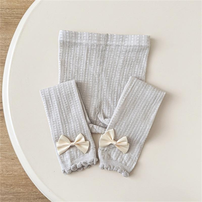 Solid Color Girls Leggings Infants Baby Bottoming Pants 2025 Summer Daughter Child Nine Point Bottoms Kids Tights