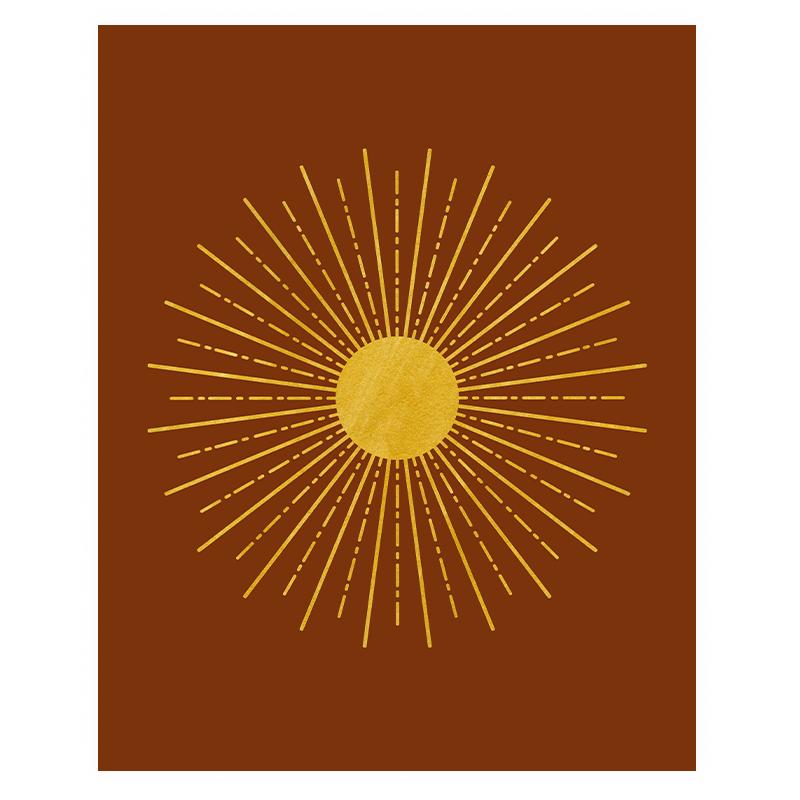 Boho Abstract Wall Art, Nordic Sun Canvas Paintings, Minimalist Sunburst Poster Prints for Living Room Bedroom Wall Decor