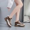 Fashion Natural Leather Autumn Women's Luxury Boot Casual Sneakers Beige Black And White Woman Shoes Sports Excercise Sport