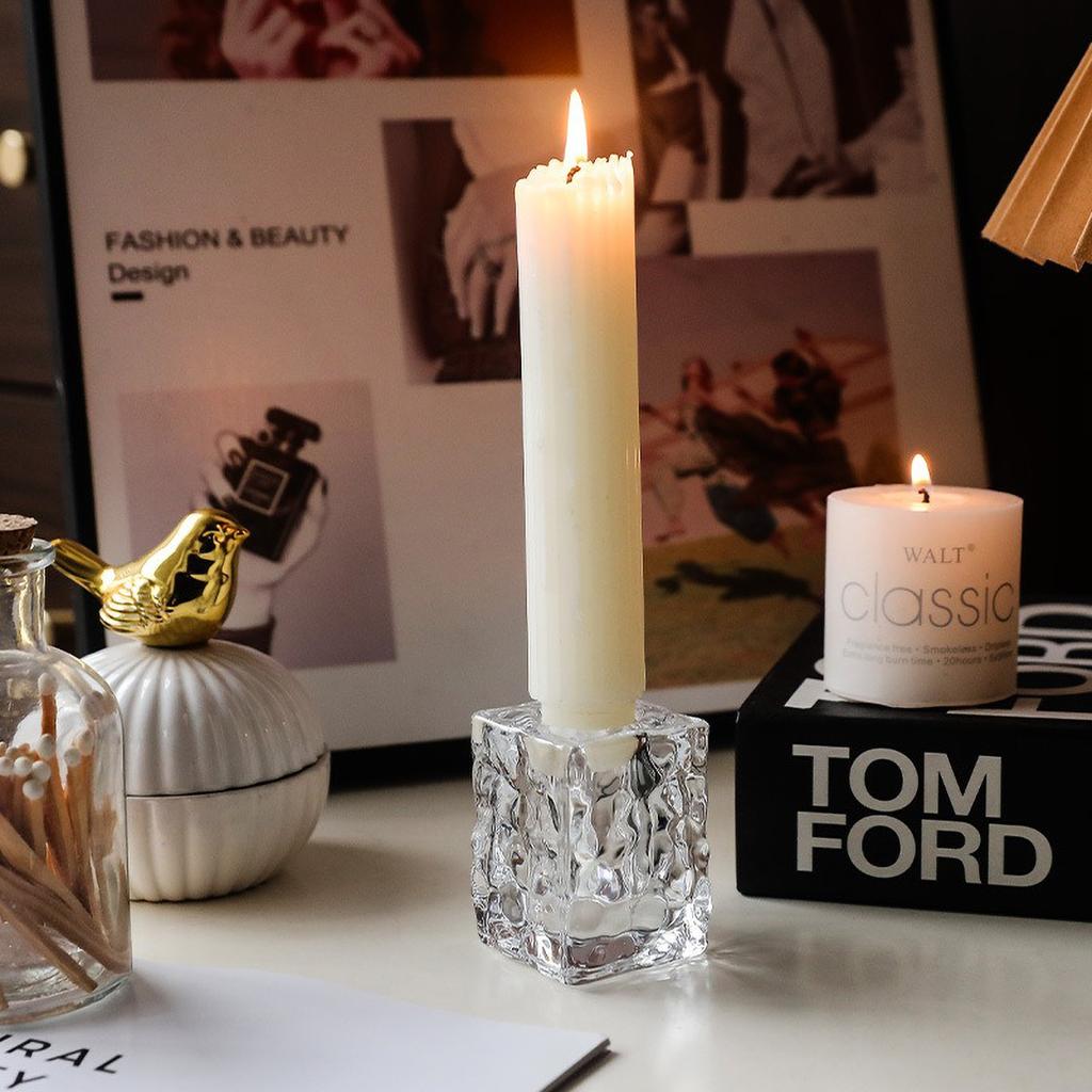 Small Glass Tea Light Candle Holders Clear - Mini Votive Set for Table Centerpiece, Modern Dining Decor with Floating Candle