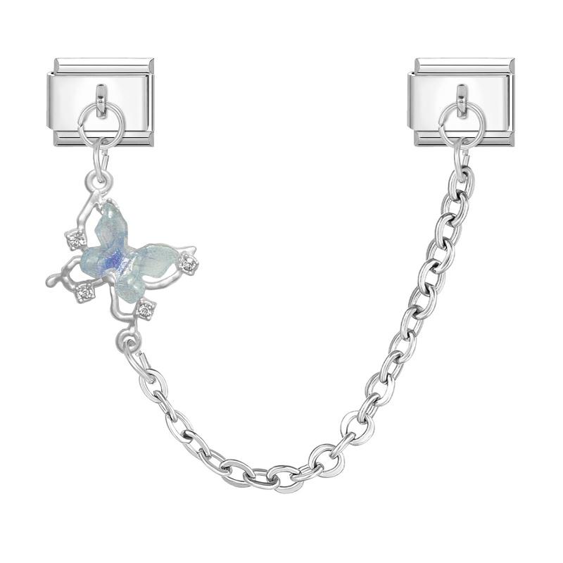 Simple Design Butterfly Star Heart Tassel Chain Pendant Italian Charm Links Fit 9MM Stainless Steel Bracelet DIY Making Jewelry