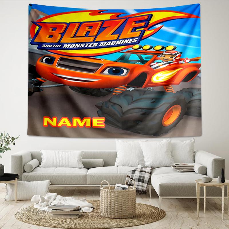 Custom Name Truck Print Tapestry, Backdrop, Easy Setup, Ideal for Bedroom, Office & Living Room, with Aesthetic Wall Hanging Decor.