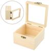 Retro Jewelry Box Rectangular Desktop Organizer Clamshell Container Wooden Storage Box  Family
