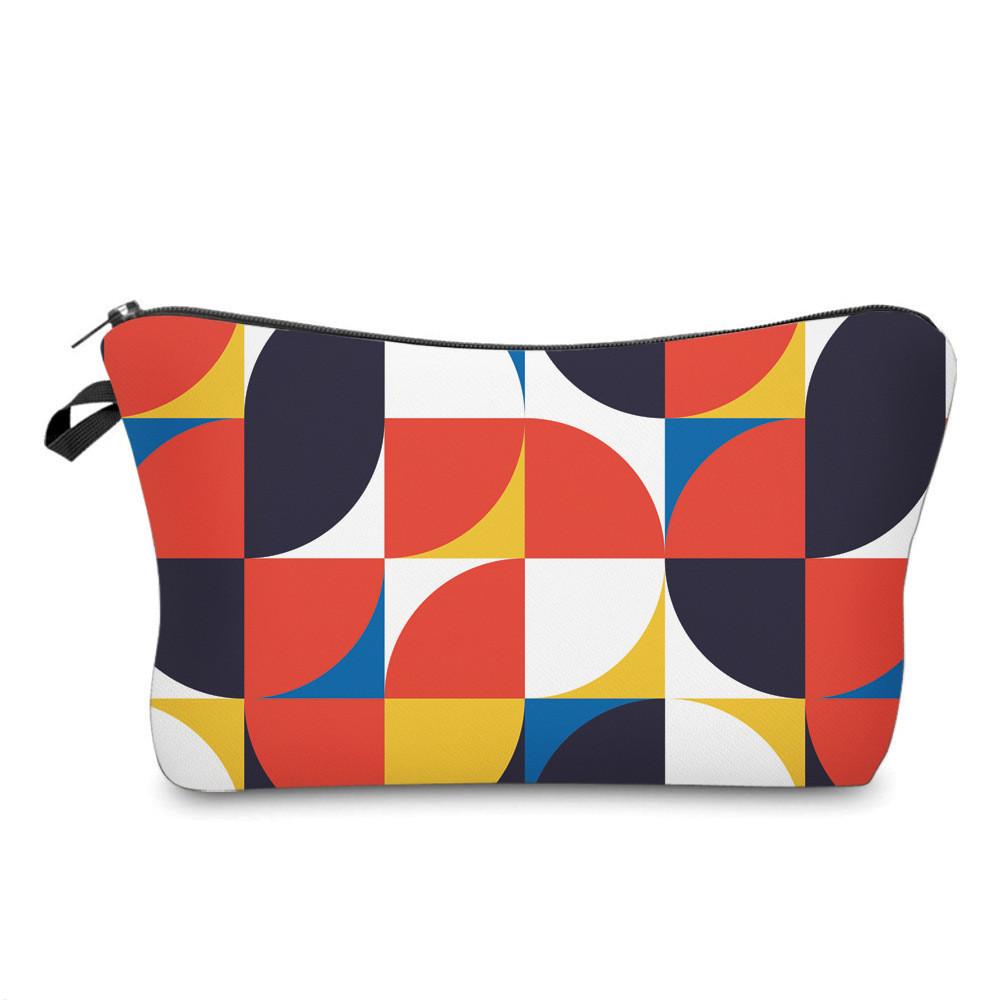 

Geometric Colorful Portable Printed Makeup Bag Large Capacity Travel Wash Pouch StyleB