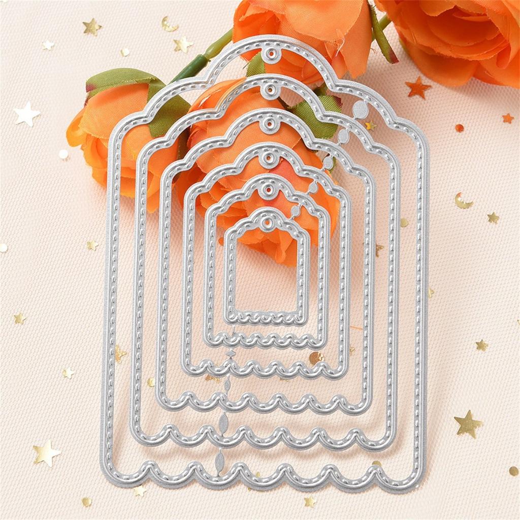 New Six-piece Tag Metal Cutting Die Mould Scrapbook Decoration Embossed Photo Album Decoration Card Making DIY Handicrafts