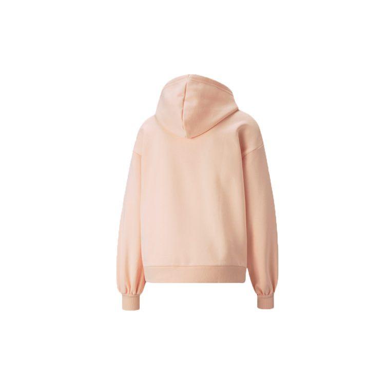 Puma Embroidered Knit Pullover Hoodie Women Tops Blush 848251-27