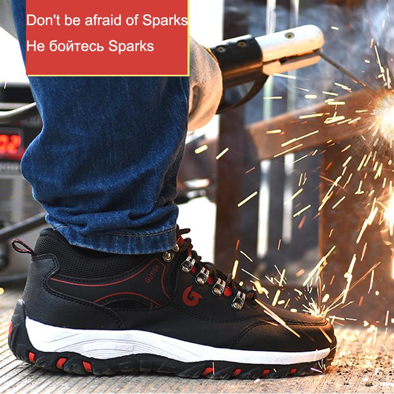 Men Work Safety Shoe Boots Steel Toe Security Protection Shoes Anti-Smash Anti-puncture Constrcution Shoes Man Work Boots