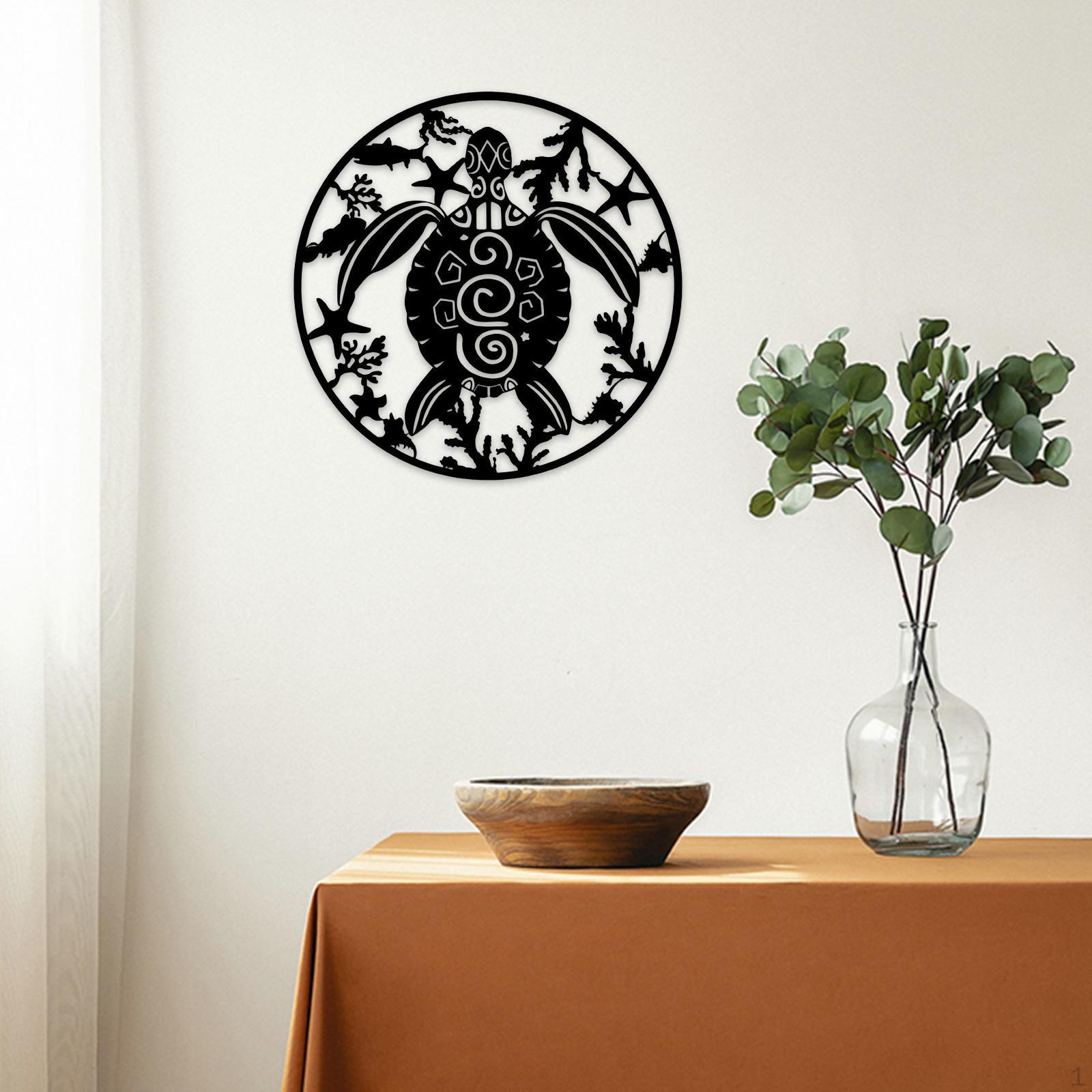 

Turtle Metal Wall Art, Silhouette Rustic Decor, Hollow Cut Animal Ornament, Hanging