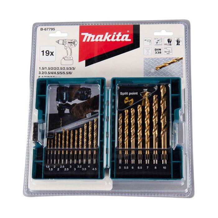 Foret à métaux hss-tin - coffret de 19 pièces - makita