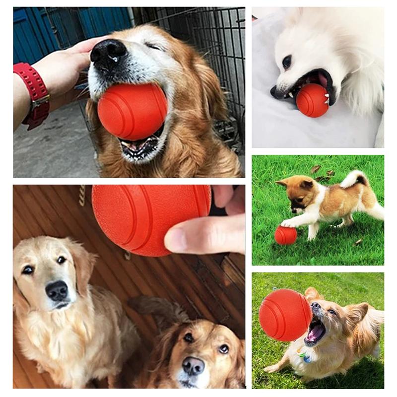 Dog Solid Rubber Bouncy Ball Indestructible Chew Toy Teeth Grinding Interactive Outdoor Throwing Fetch Training Ball Pet Toy