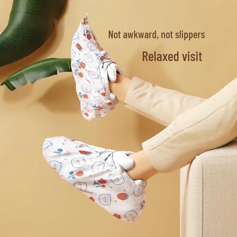 JIAQILI Engångsskydd för skor i non-woven - Våldsamt björndesign, 100-pack