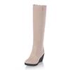 Fashion 34-43 Winter Fur Boots Ladies High Heels Platform Knee High Snow Boots Women Warm Fur Wedge Shoes Woman