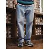 Madden Workwear American Retro Washed Blue Denim Jeans Pure Cotton Raw Hem Straight Casual Dad Pants Men's Spring