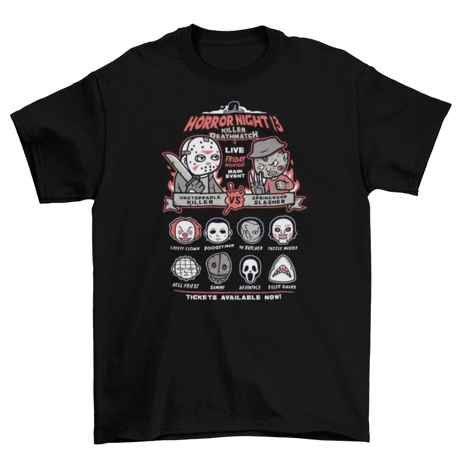 Freddy Vs Jason T-Shirt Unisex Adult Funny Friday 13 Horror Halloween Sizes New M