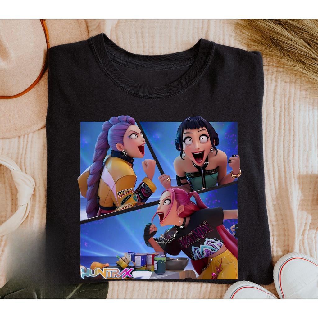 Kpop Demon Hunter Saja Boys T-shirt Harajuku O-neck Casual Anime T-Shirt Tops Unisex