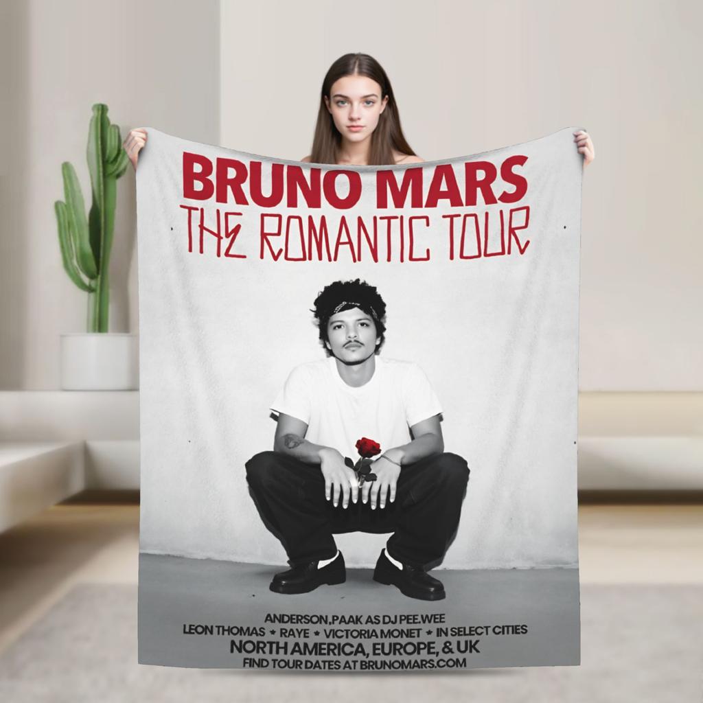 Bruno Mars Die Romantischen Decken Weiche Bedruckte Plüschdecke Für Draußen Reisen Büro Flanell Bettbezug Bettdecke