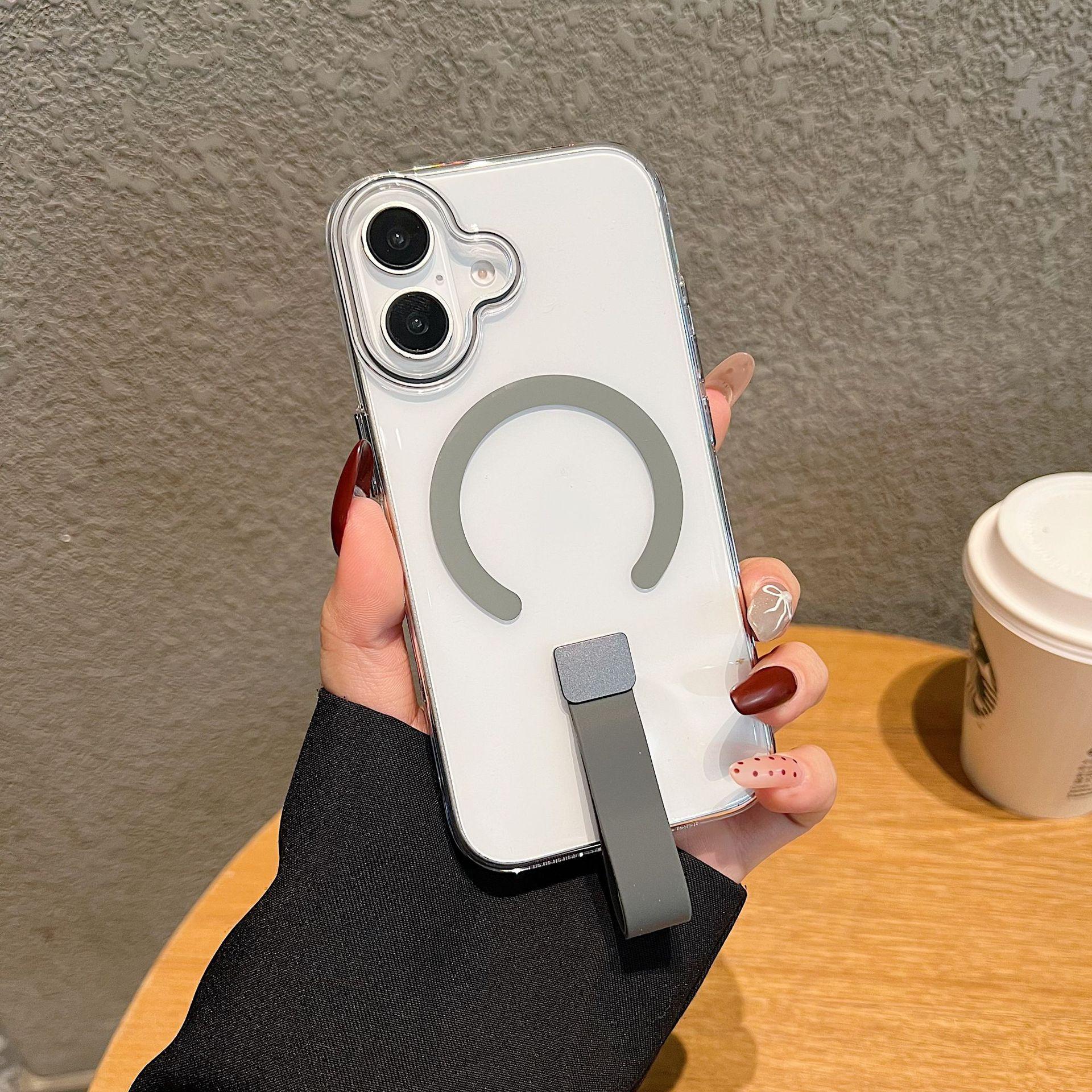 

Suitable for IPhone16 High magnetic Phone Case Apple 15 Promax Anti Drop PC Wristband Lanyard Protective Case iPhone16