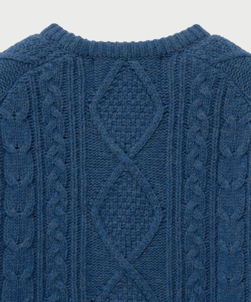 Seteo Big Cable Fisherman Pullover Knit Blue