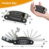 16 in 1 Portable Bicycle Repair Tools Kit Bike Repair Tools Kit Pump Tire Patch Multi-functional Wrench Bike Tool