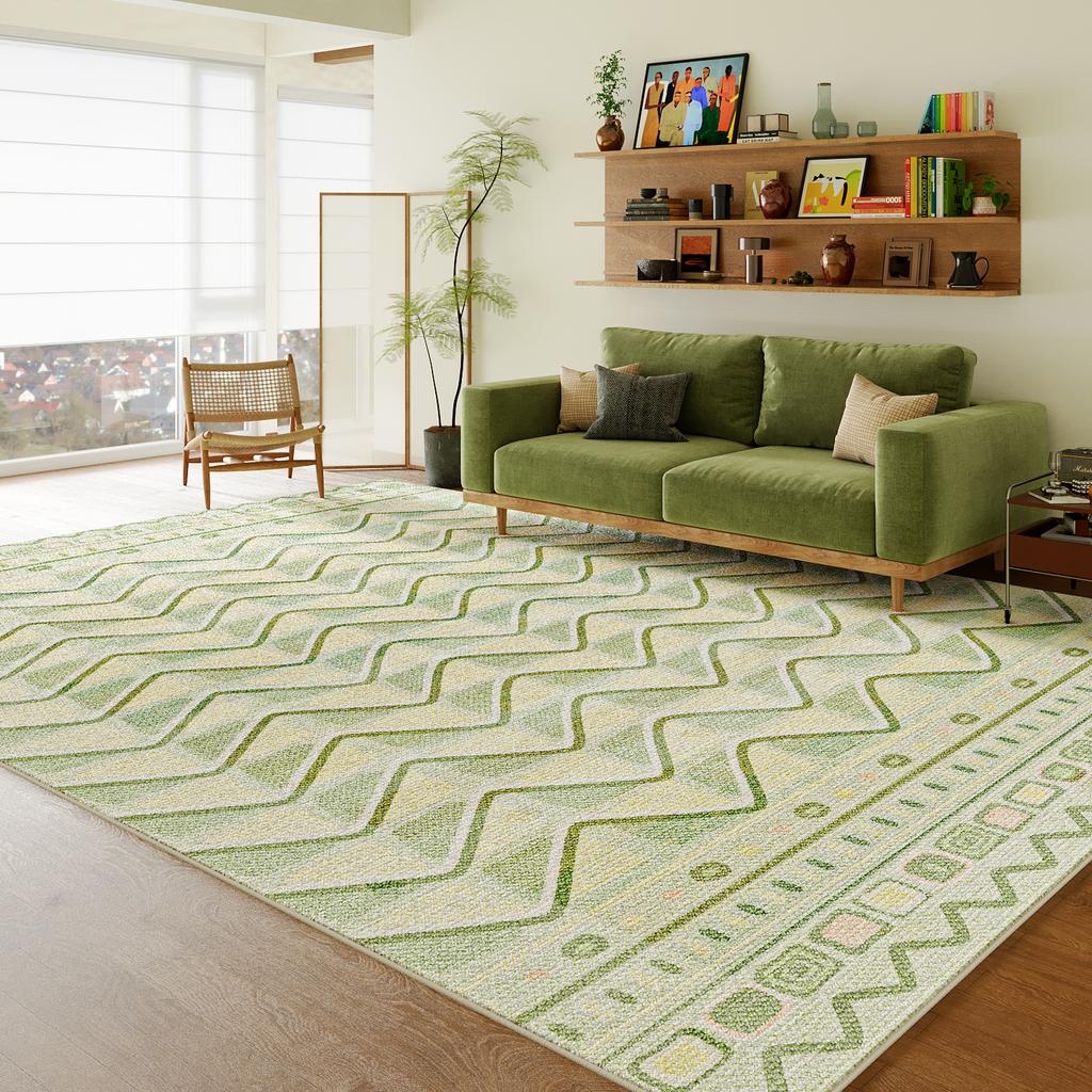 Large Area Living Room Decoration Green Carpet Thick Lounge Plush Floor Mat Fluffy Soft Study Rug Nordic Style Rugs for Bedroom