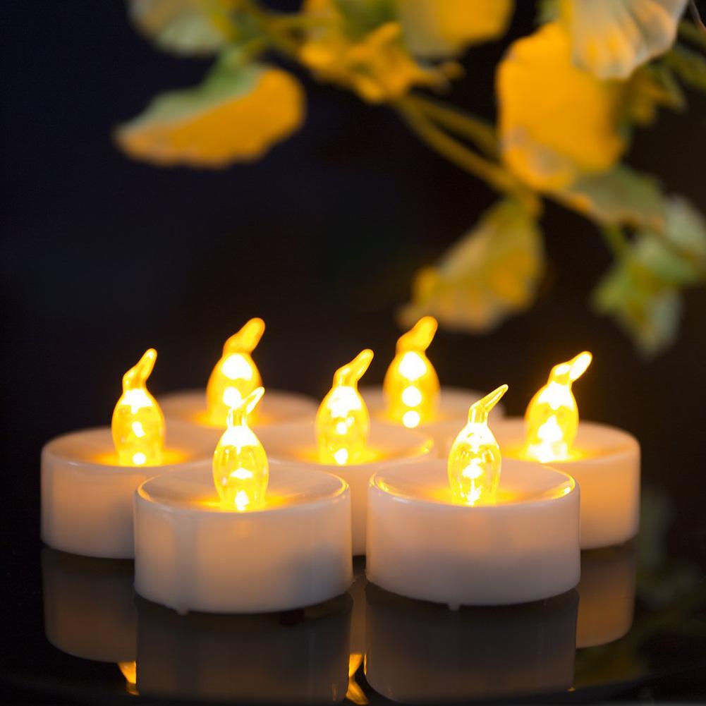 3/6/12 Pieces Remote Control White Flameless Decorative LED Tealight Candles Battery Operated Small Yellow Flickering Light