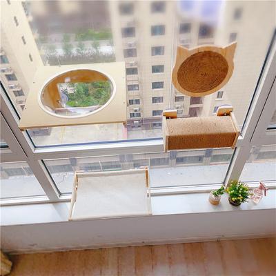 Woodiness Cat Scratch Platform Climbing Frame Home Luxurious Climb Track Modern Wall Mounted Multifunctional Cat Furniture