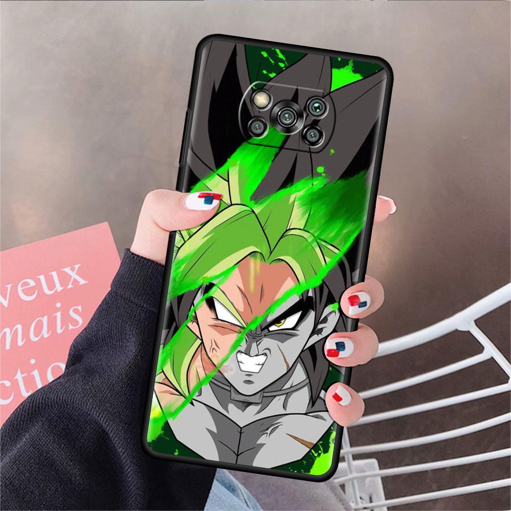 Phone Case For Xiaomi Mi Poco X3 NFC X4 M4 M3 Pro F1 F4 F3 GT C40 11T 11 Lite 5G Fundas Black Cover Saiyan Brolis Anime