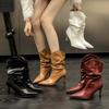 2025 Autumn New Pointed Thin Heel High Heel Temperament Thin French Fashion Sexy Beauty Female Internet Celebrity Short Boots