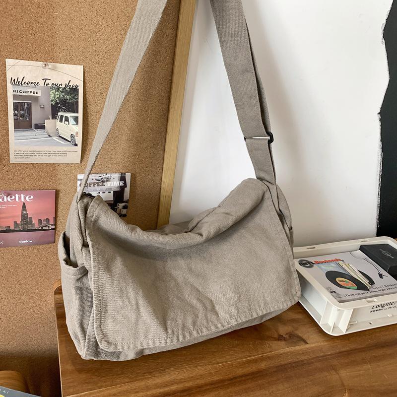 Grand sac bandoulière en toile pour femmes: Style Rétro Japonais, Sac à Dos Polyvalent pour Étudiants