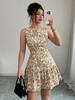European American Retro Floral Camisole Short Dress: Sleeveless Vacation Style