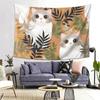 Gray Ginger And Siamese Kittens Cats Tapestry Wall Hanging Aesthetic Home Decor Tapestries for Dorm Room