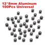 100 Pcs Wheel Tire Stud Spike Wheel 12x8mm Aluminum For Car Motorcycle