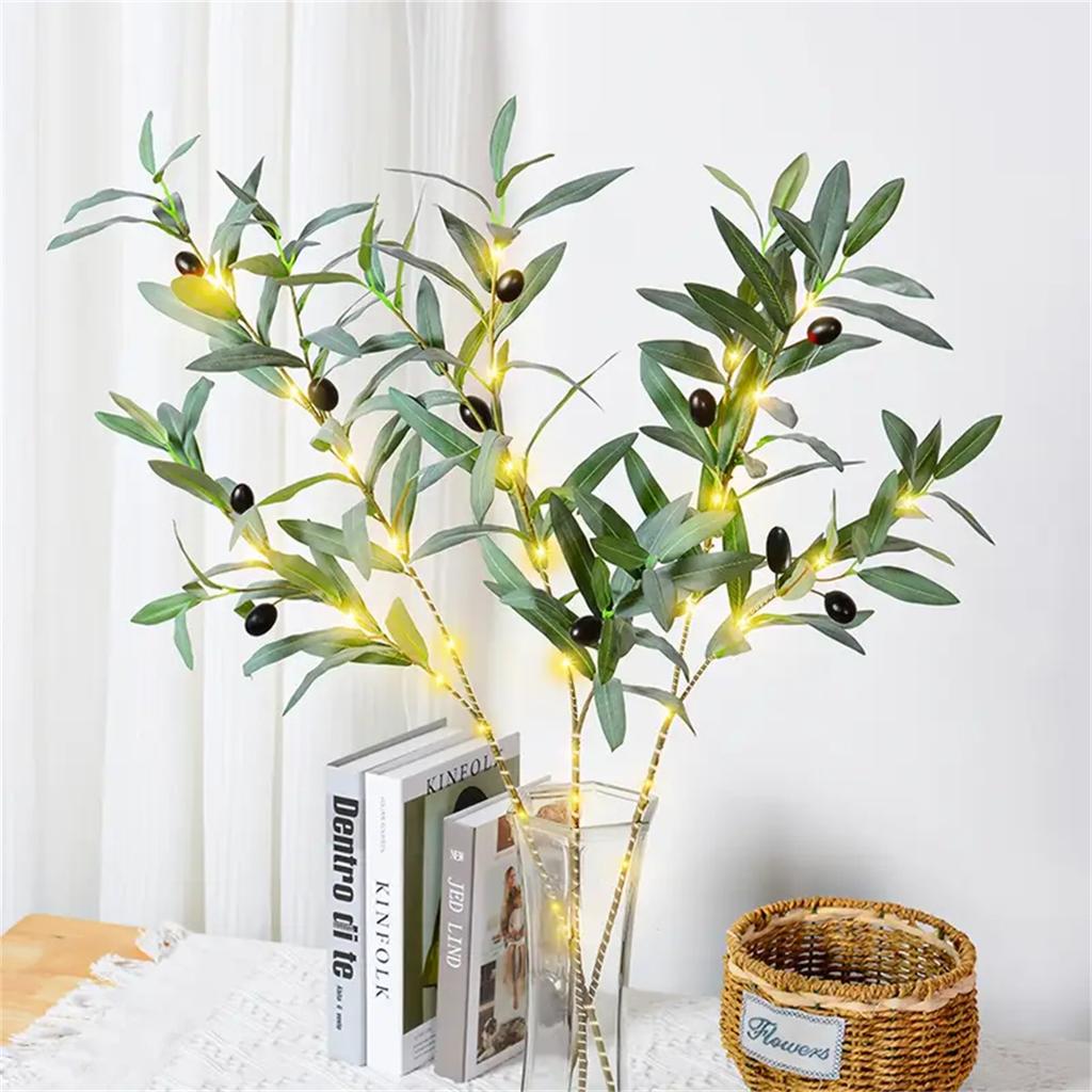 Olive Branch LED Decorative Lamp Battery Powered Suitable for Christmas New Year Wedding, Birthday Party Desktop Decorative Lamp