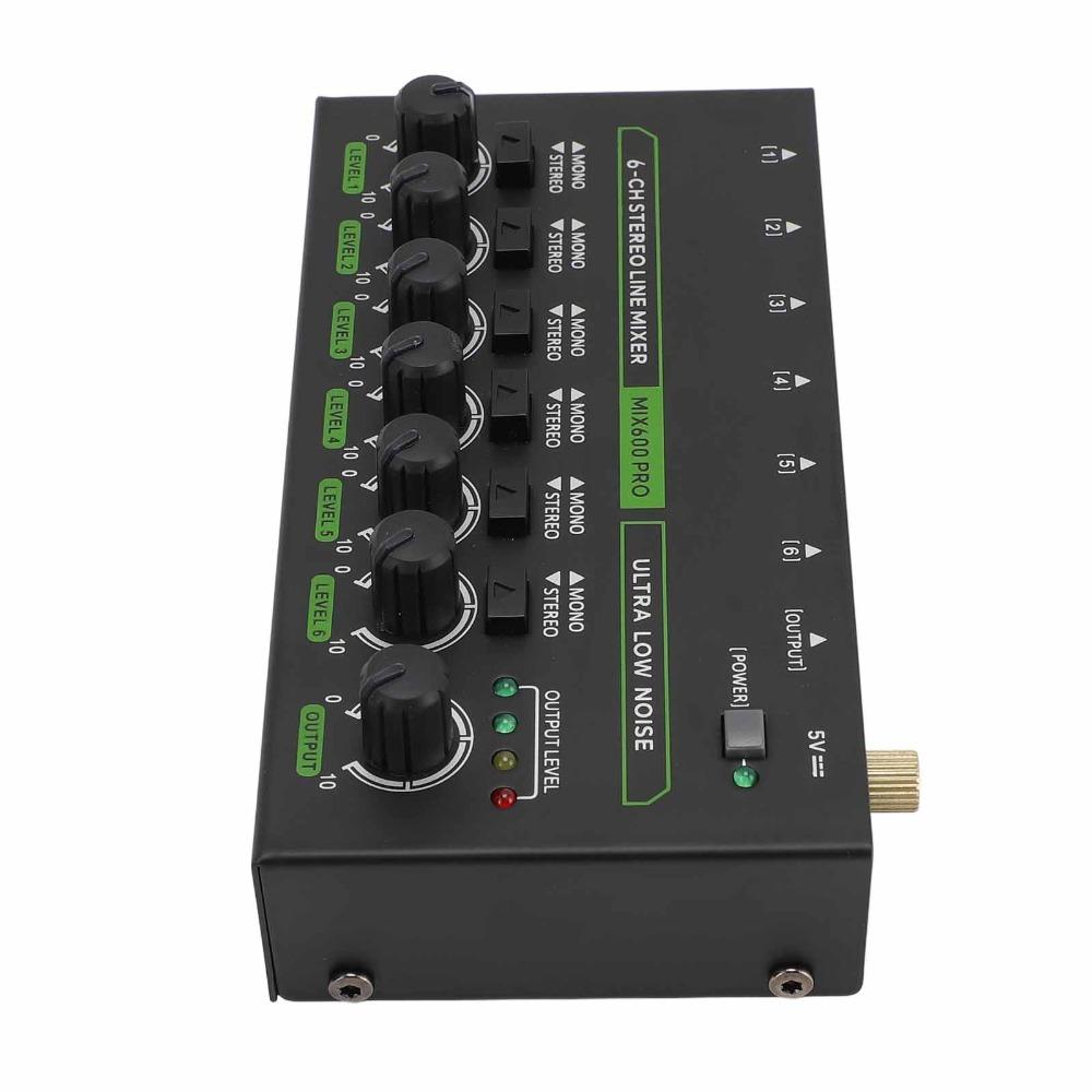 with RGB Lights 6 Channel Mixer Sound Mixer Surround Sound Stereo Mixer  Stage Performance