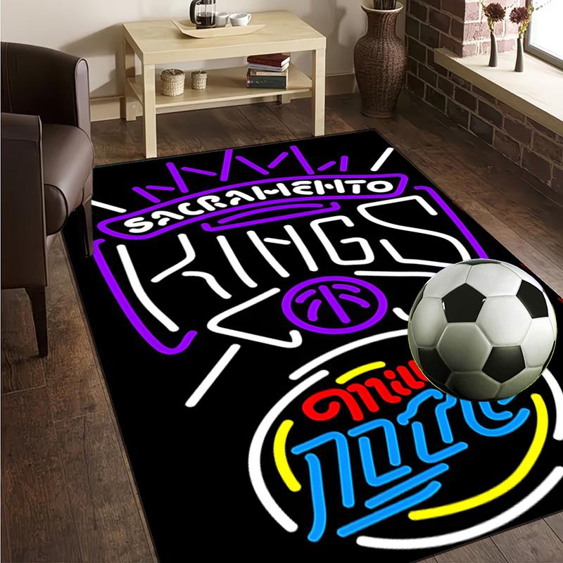 Sacramento Basketball Logo Rug Office Carpet Non-Slip Mat, Chair Rug Floor Covering for Gaming, Bedroom, Living Room , Home Decor Christmas Gift
